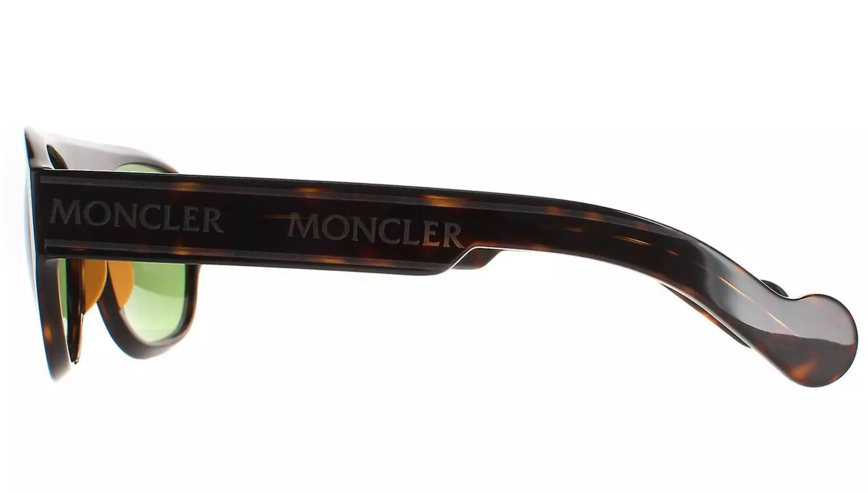 MONCLER Sonnenbrille Acetate ML0096 Brille Havana Geliefert mit einem offiziellen Moncler-Etui im "Pufferjacke"-Design
