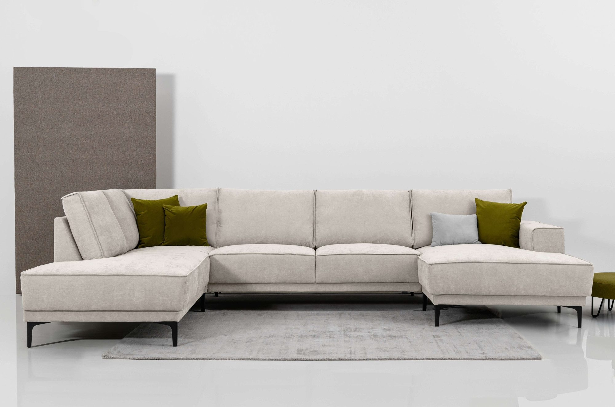 OTTO home Wohnlandschaft OLAND Struktur fein U-Form, XXL, B: 345 cm, Skandi-Design