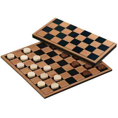 Philos Spiel, Familienspiel 3144 - Dame, Set, Brettspiel aus Holz, 1-2 Spieler, ab 8 Jahre, Strategiespiel