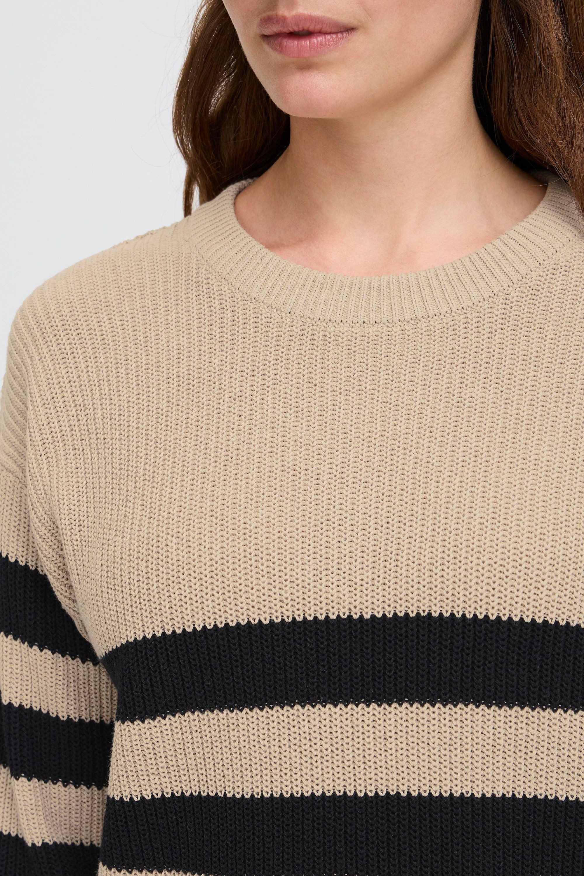 OXMO Strickpullover OXKavina Modischer Pullover mit Streifen