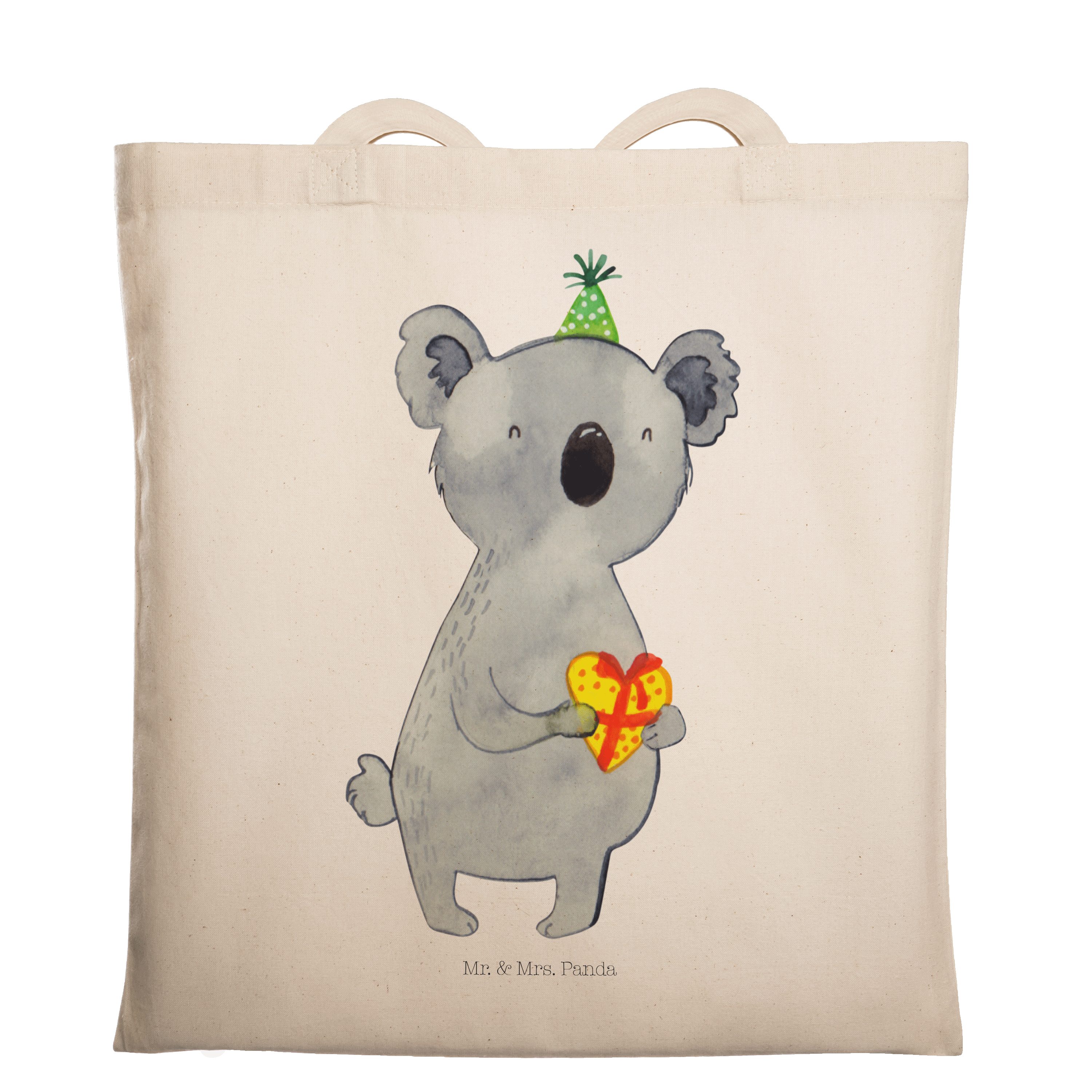 Mr. & Mrs. Panda Einkaufstasche, - Stoffbeu - (1-tlg) Beuteltasche, Tragetasche Geschenk Transparent Koala