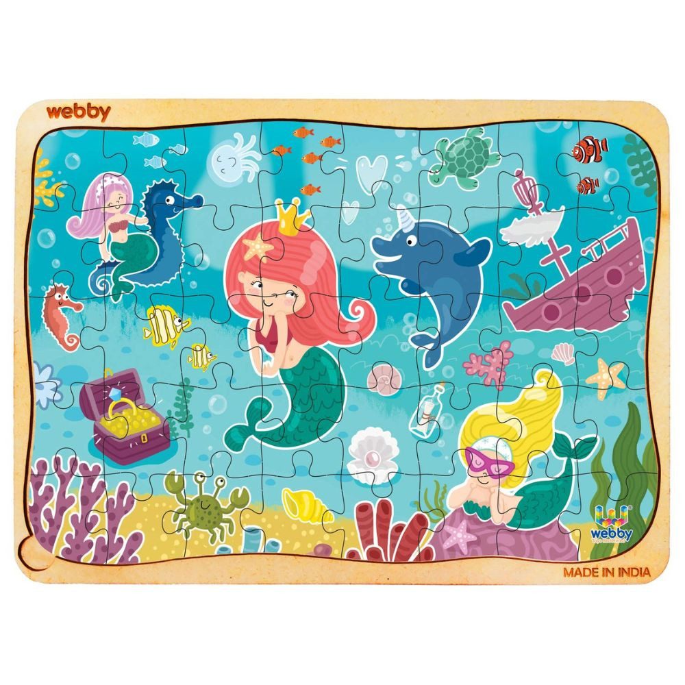 Webby Toys Puzzle Holzpuzzle-Set für Kinder – 40 Teile – Lernspiel ab 3 Jahren, 40 Puzzleteile, Fördert Problemlösungsfähigkeiten