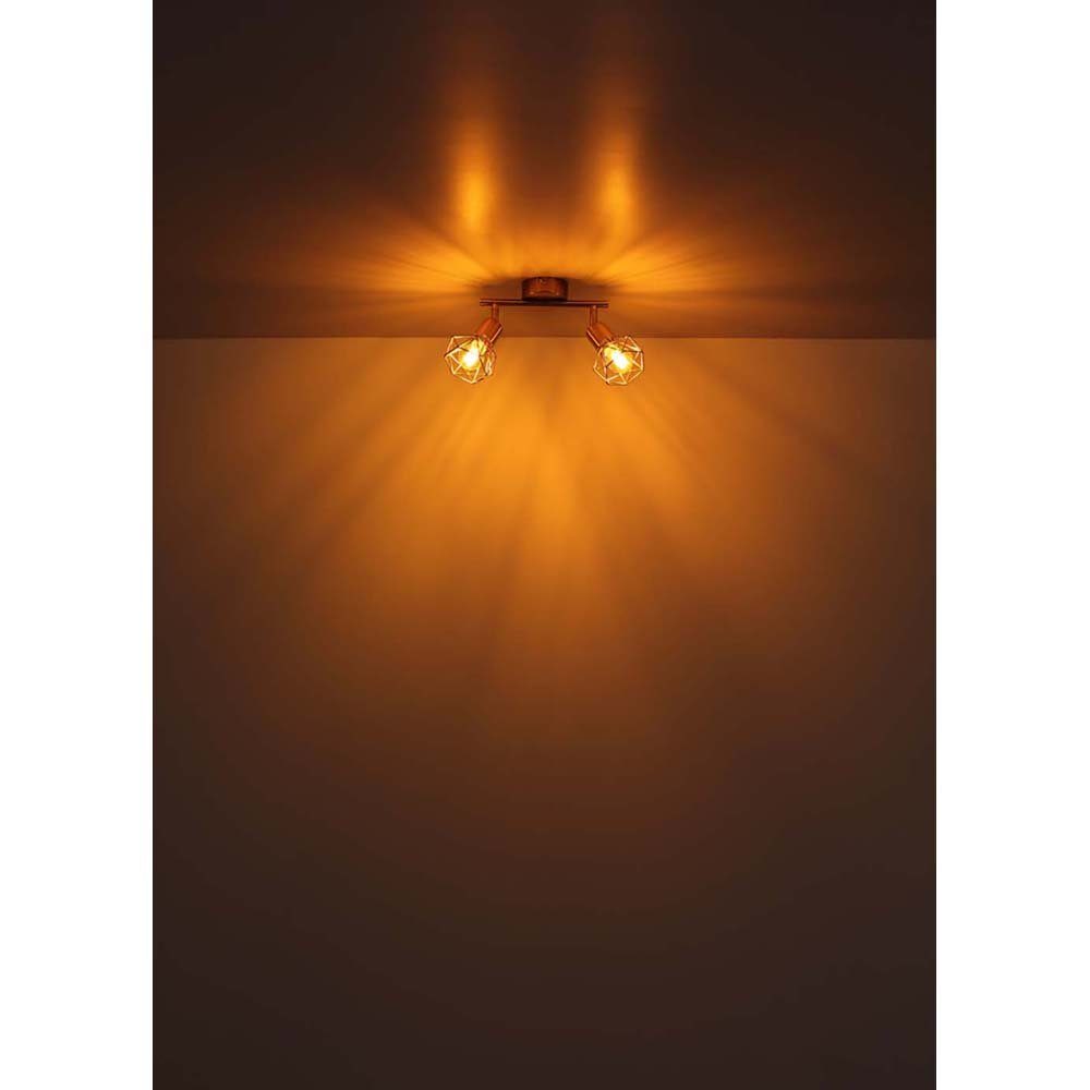Globo LED Deckenspot, Leuchtmittel cm L 4 Gitter inklusive, Flammig nicht 60 Gold Wohnzimmerlampe Metall Deckenleuchte