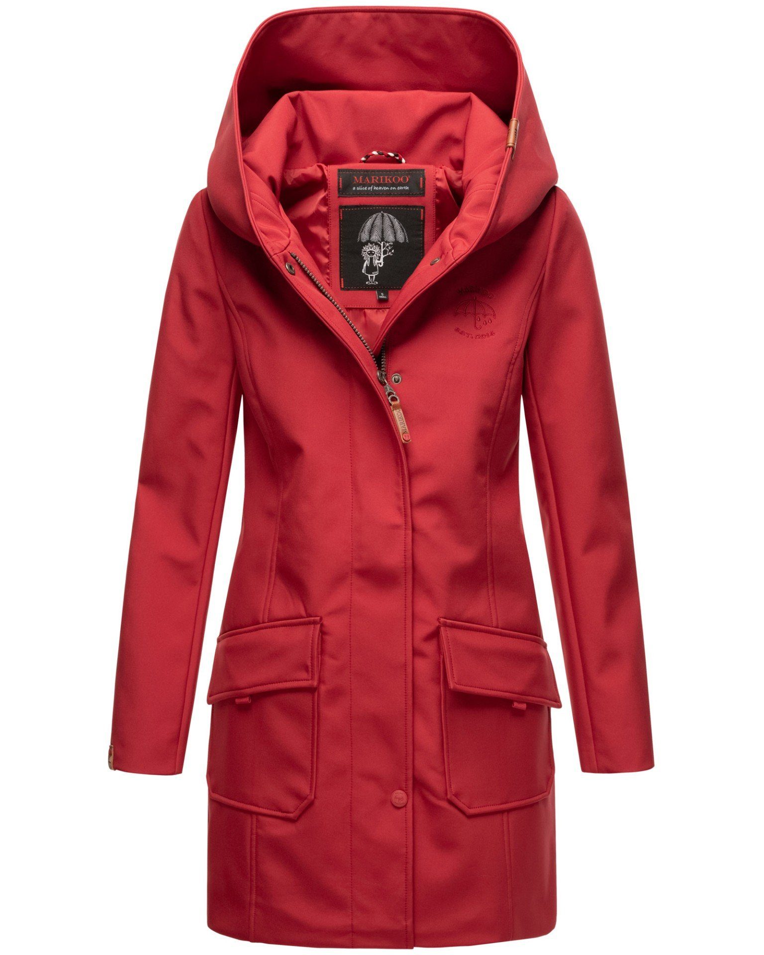 Marikoo Softshelljacke Softshelljacke Mayleen – Damen Übergangsjacke mit Kapuze und Taillierter Schnitt, hoher Tragekomfort und stilvolle Details