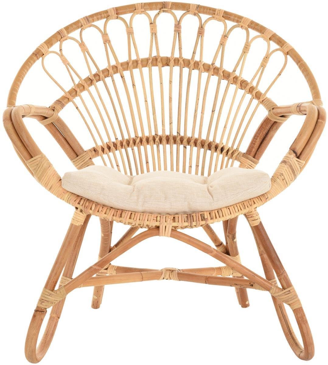 Krines mediterran Lounge Rattan Set/2 Korbstuhl Rattanstuhl mit Wintergarten Korbsessel (Tropic), Rattansessel Armlehnen Home Natur