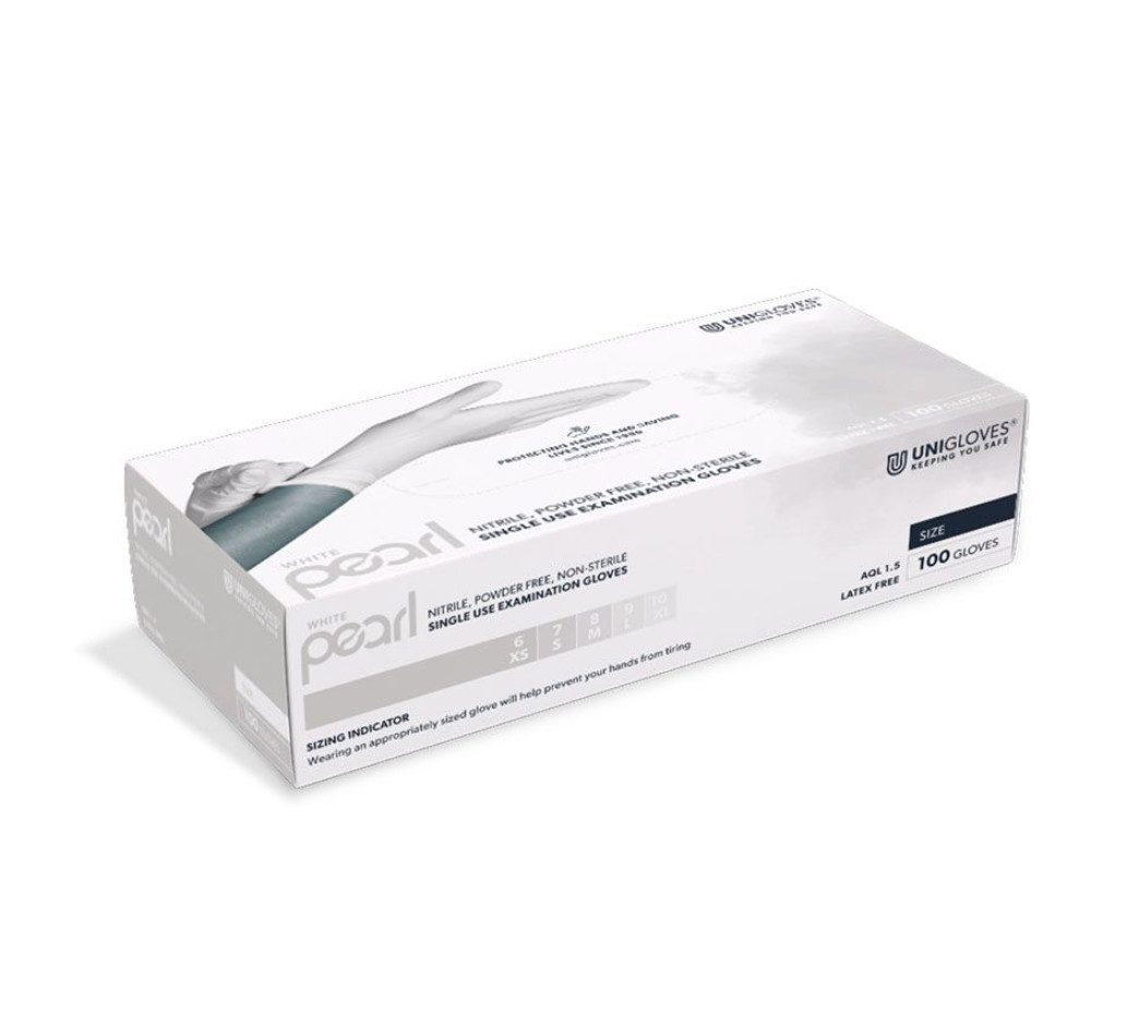 Nitril-Handschuhe White Pearl Nitril U.-Handschuhe Gr. XS/M/L/XL unsteril puderfrei