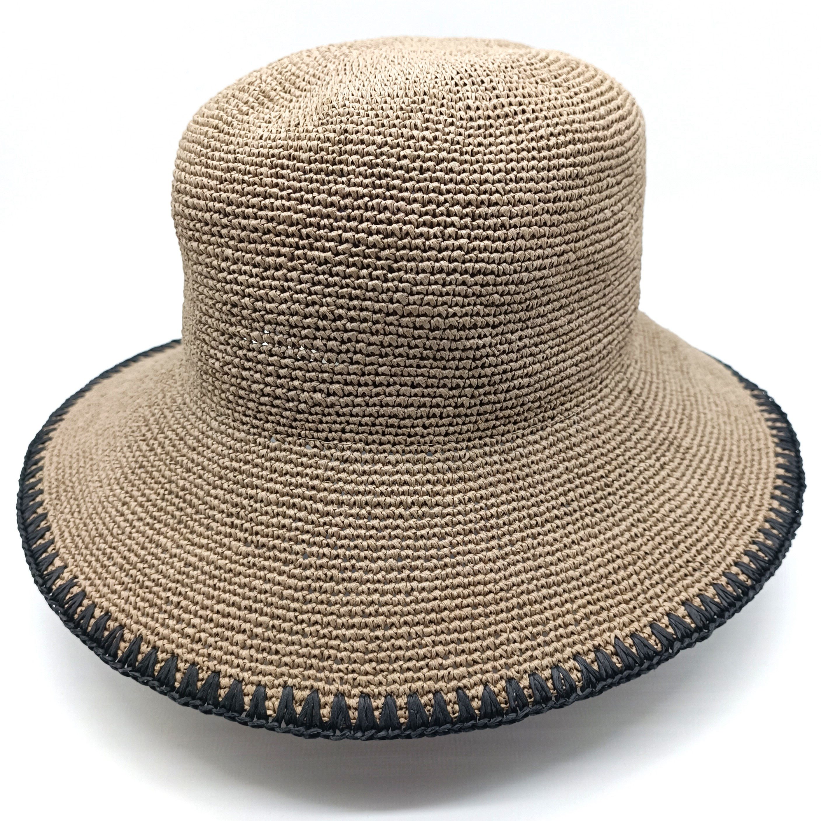 Seeberger Strohhut DA-Strohhut taupe/schwarz
