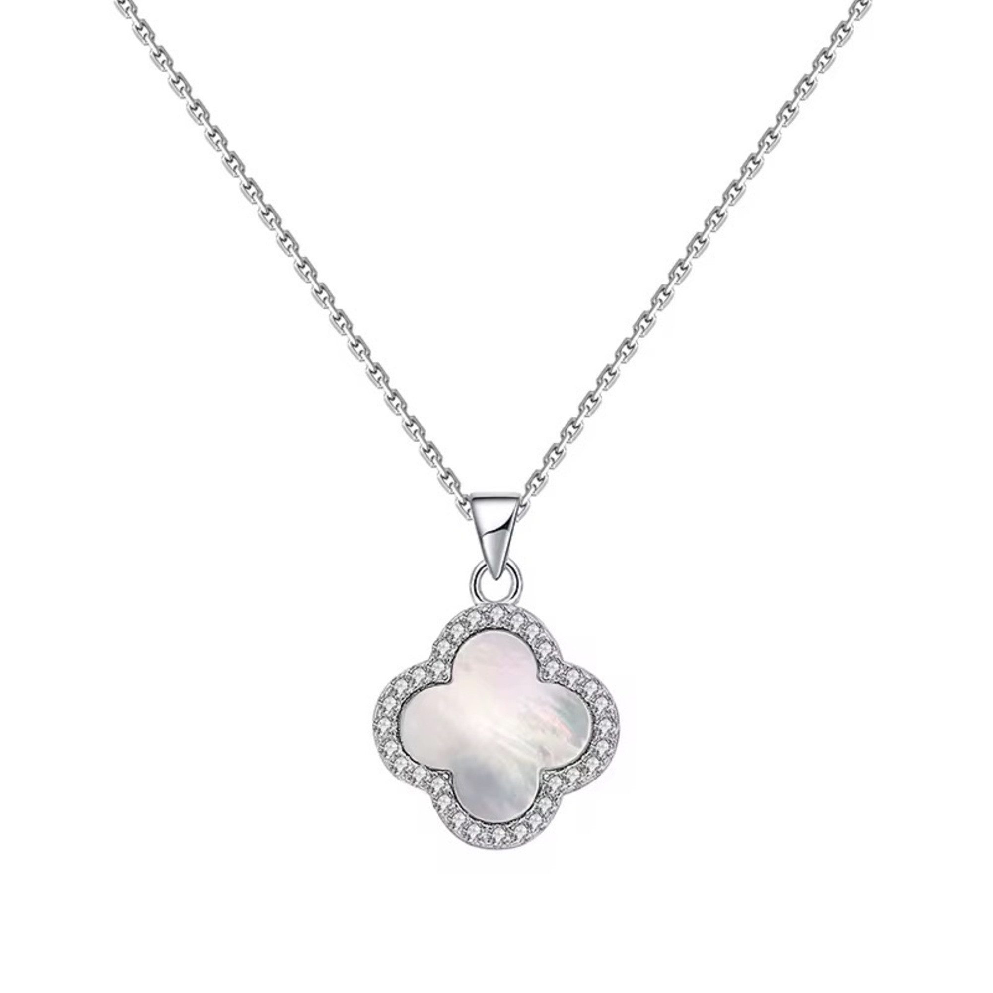 ROUGEMONT Kette mit Anhänger Funkelnde Kleeblatt Glücksbringer Damen Halske günstig online kaufen