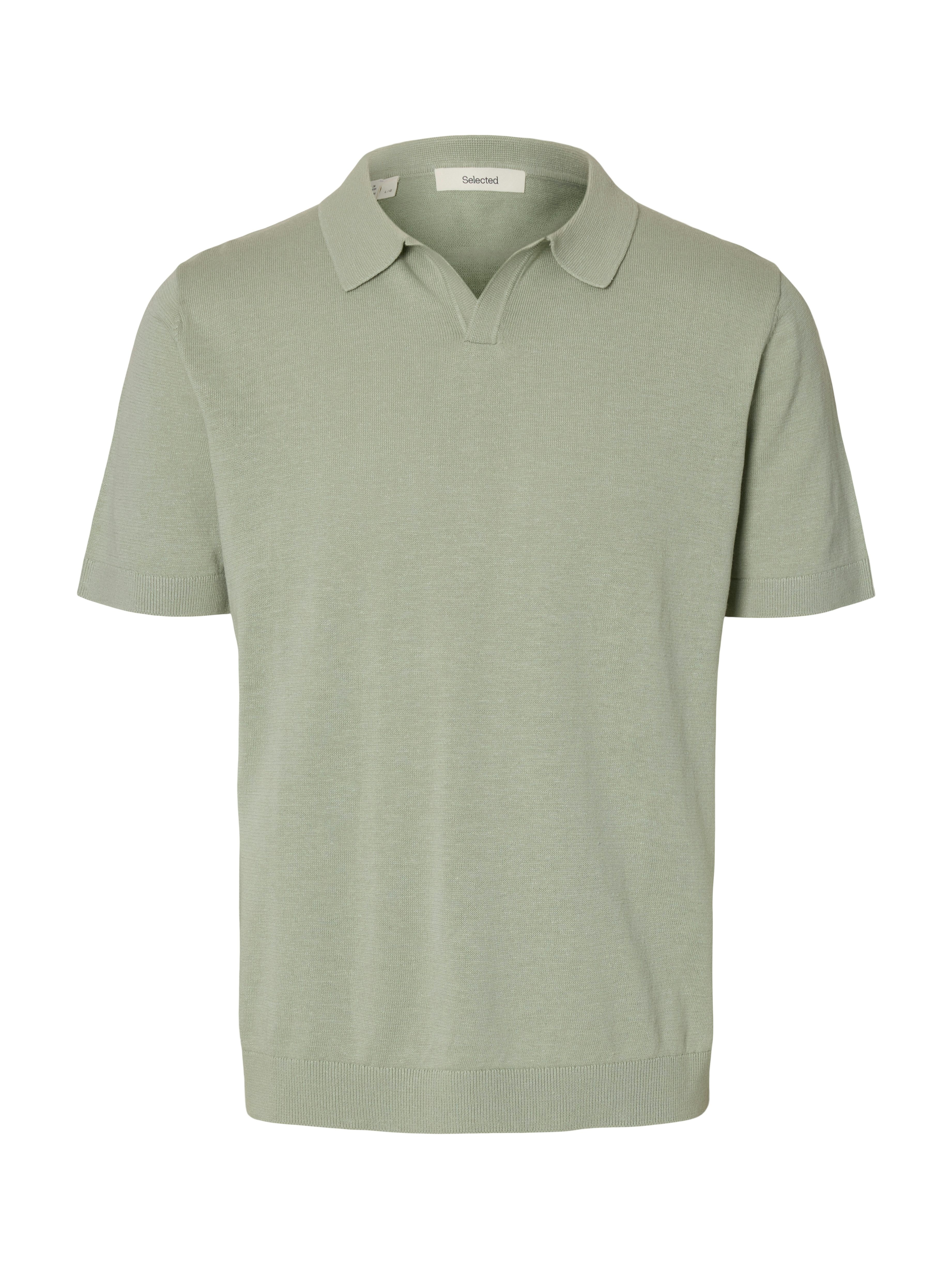 Selected Poloshirt SLHMATTIS SS KNIT SUN OPEN POLO NOOS – Bild 4 von 5