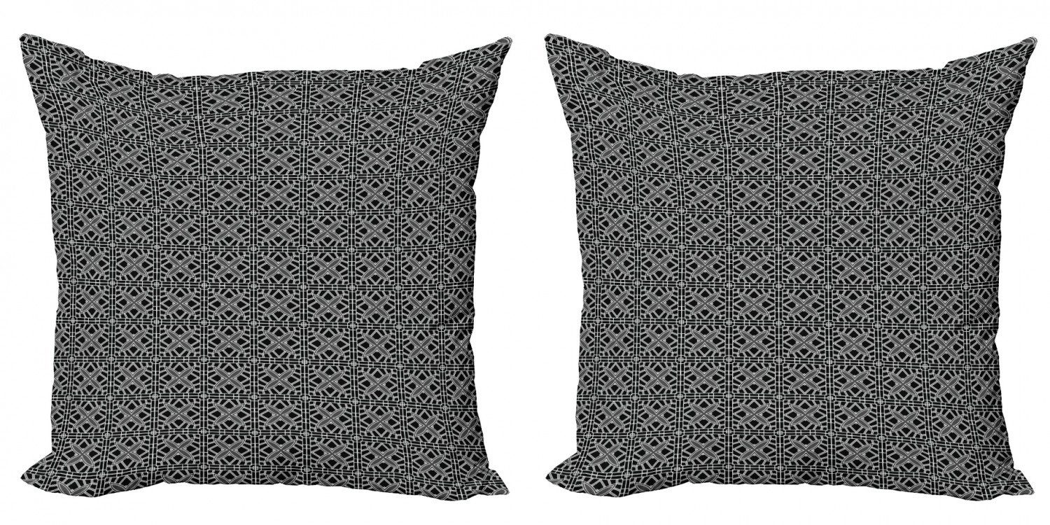 Kissenbezüge Modern Accent Doppelseitiger Digitaldruck, Abakuhaus (2 Stück), Geometrisch Stripy Flooring Motiv