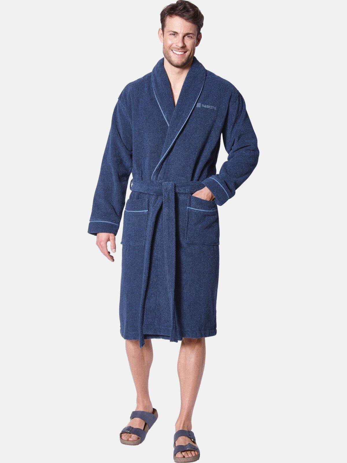 Babista Bademantel ADALTOLLI, Langform, Baumwolle, -, mit geräumigen Tasche günstig online kaufen