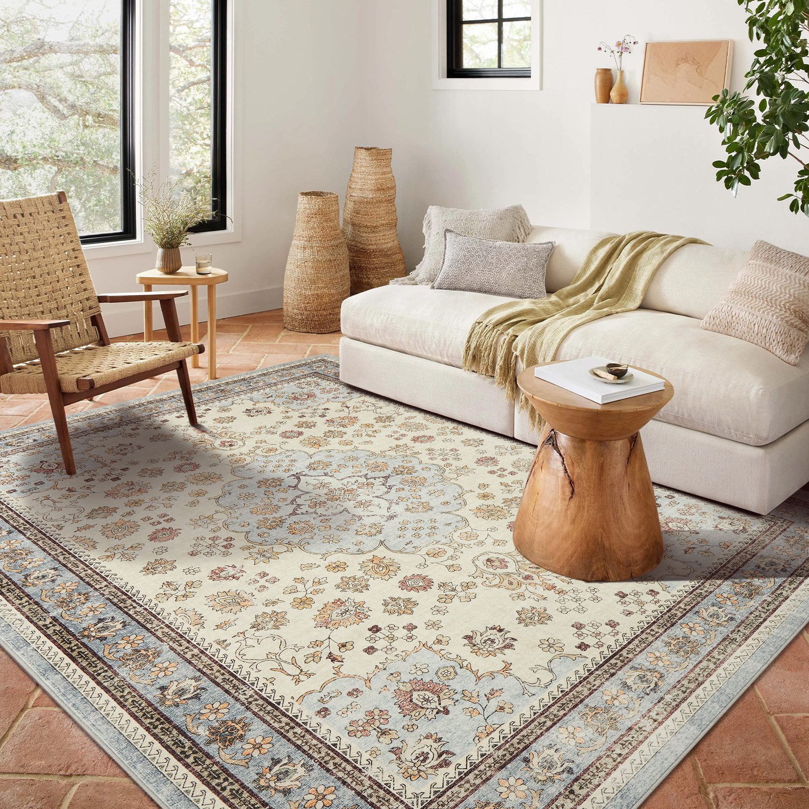 GarveeMore Teppich Teppich Wohnzimmer Vintage Teppiche Schlafzimmer