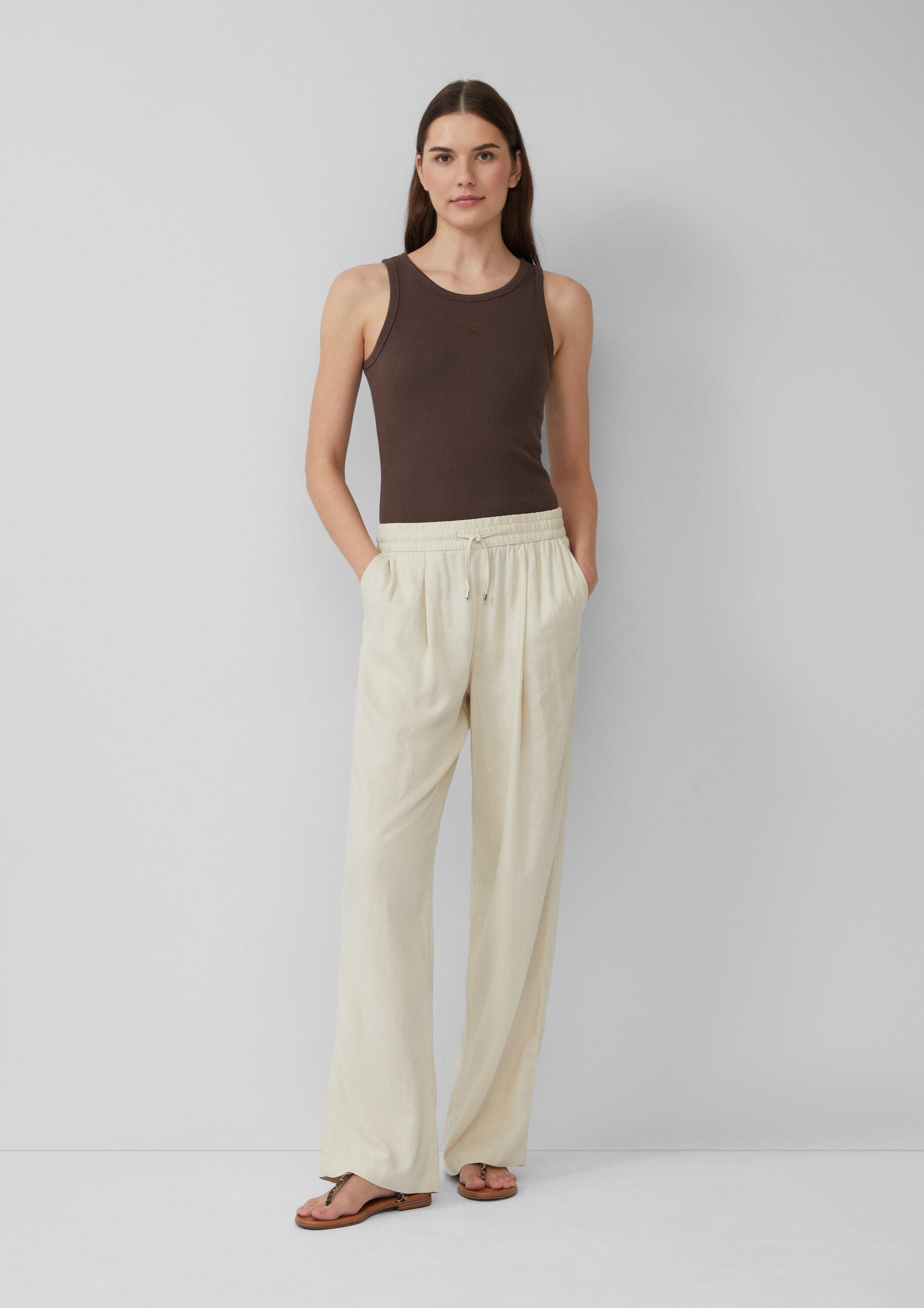 s.Oliver Chinos Hose Leichte Leinenmix-Hose mit Elastikbund günstig online kaufen