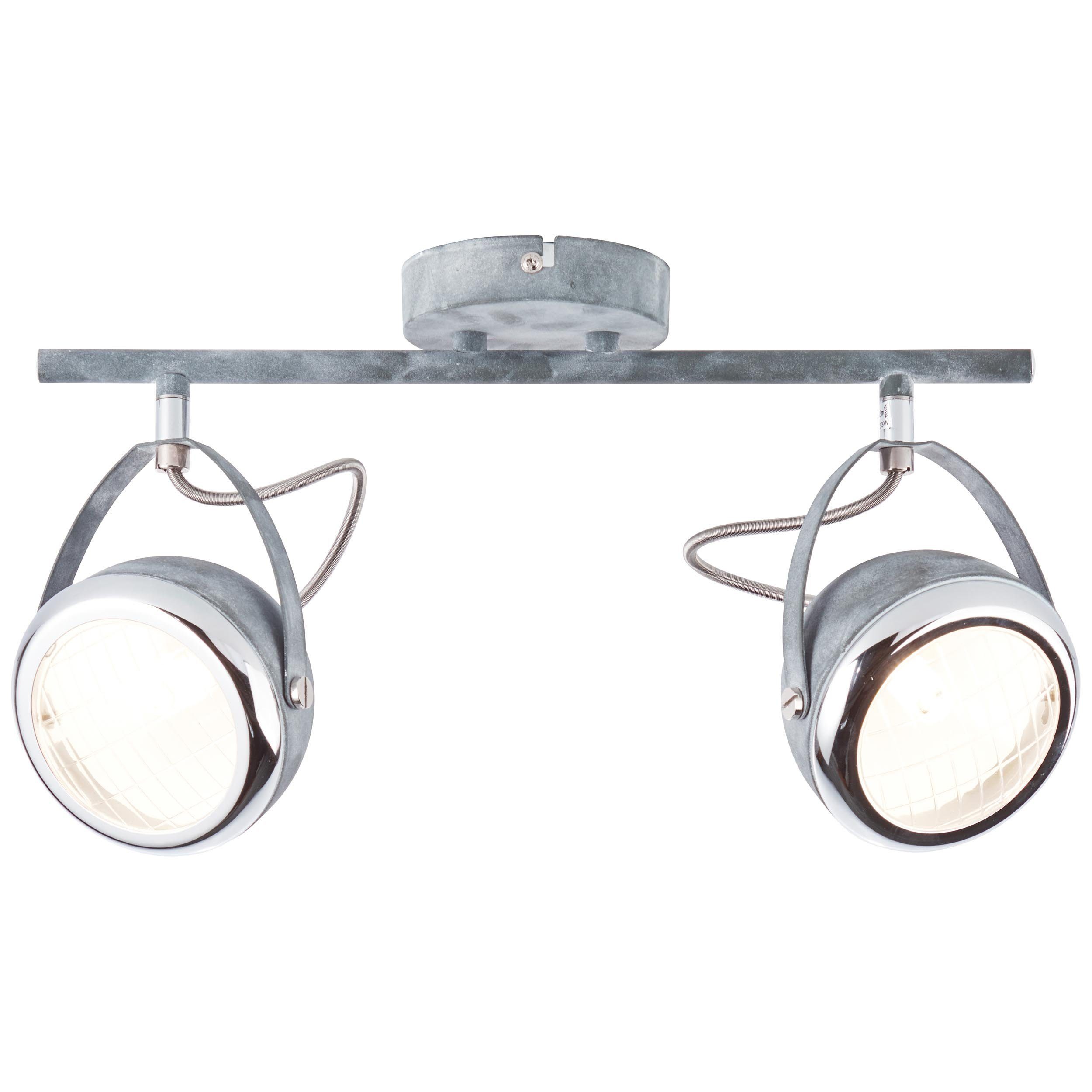 2x 33W, 2flg Rider Brilliant QT14, grau Lampe für Beton Spotrohr Rider, Deckenleuchte geeignet G9,