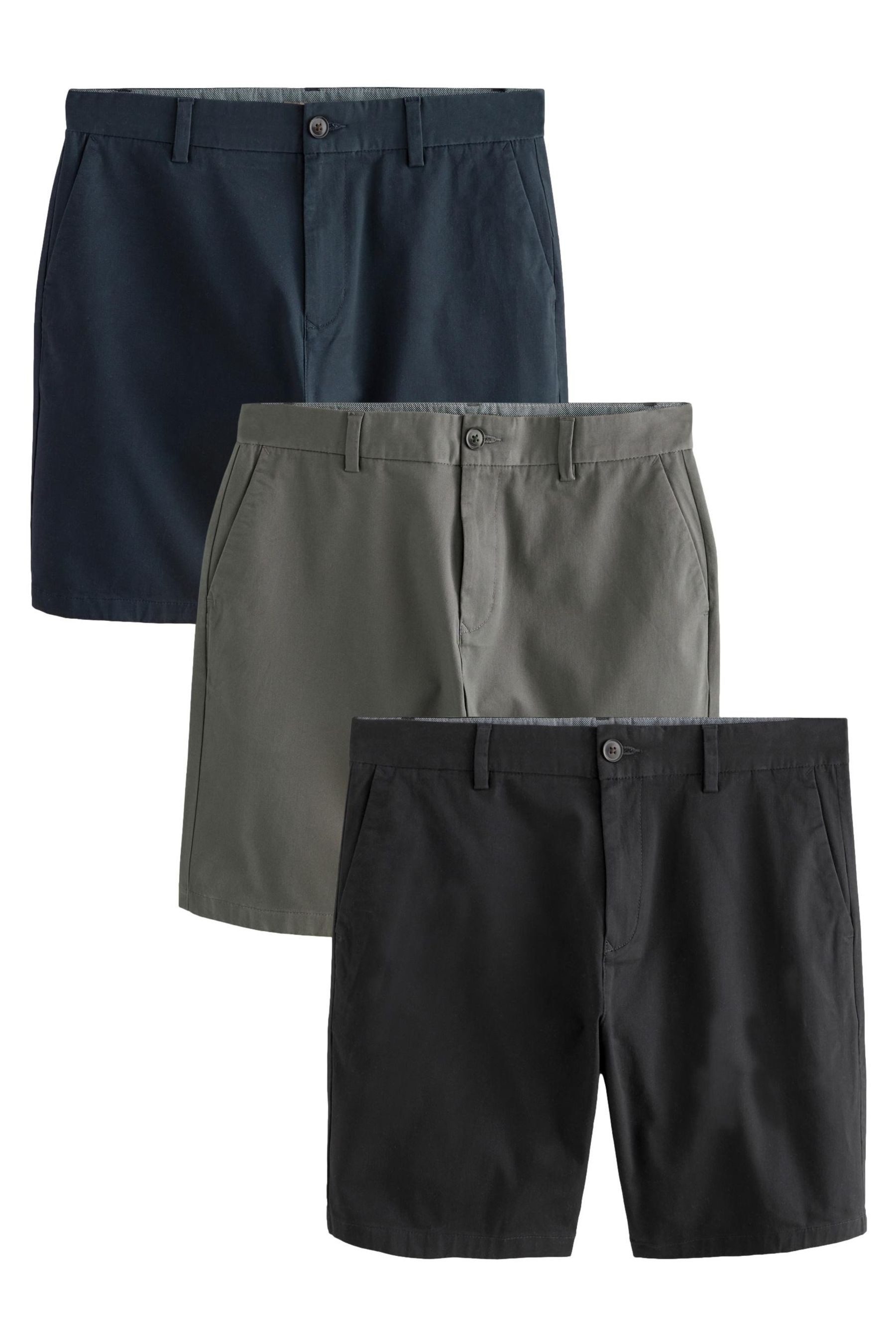 Next Chinoshorts Straight Fit Stretch-Chinoshorts, 3er-Pack (3-tlg)