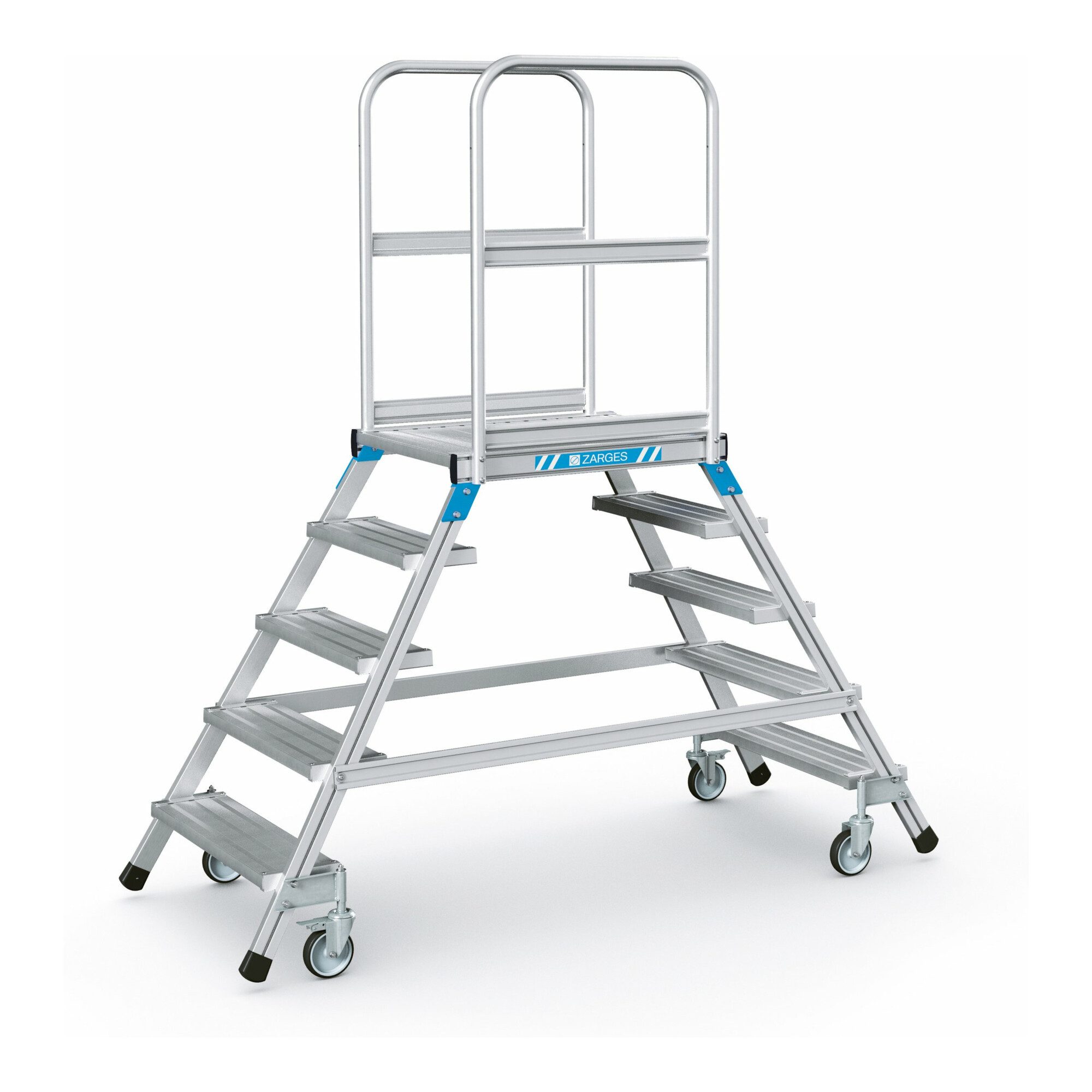 Zarges Treppenstufe ZARGES Podesttreppe beidseitig 5 Stufen