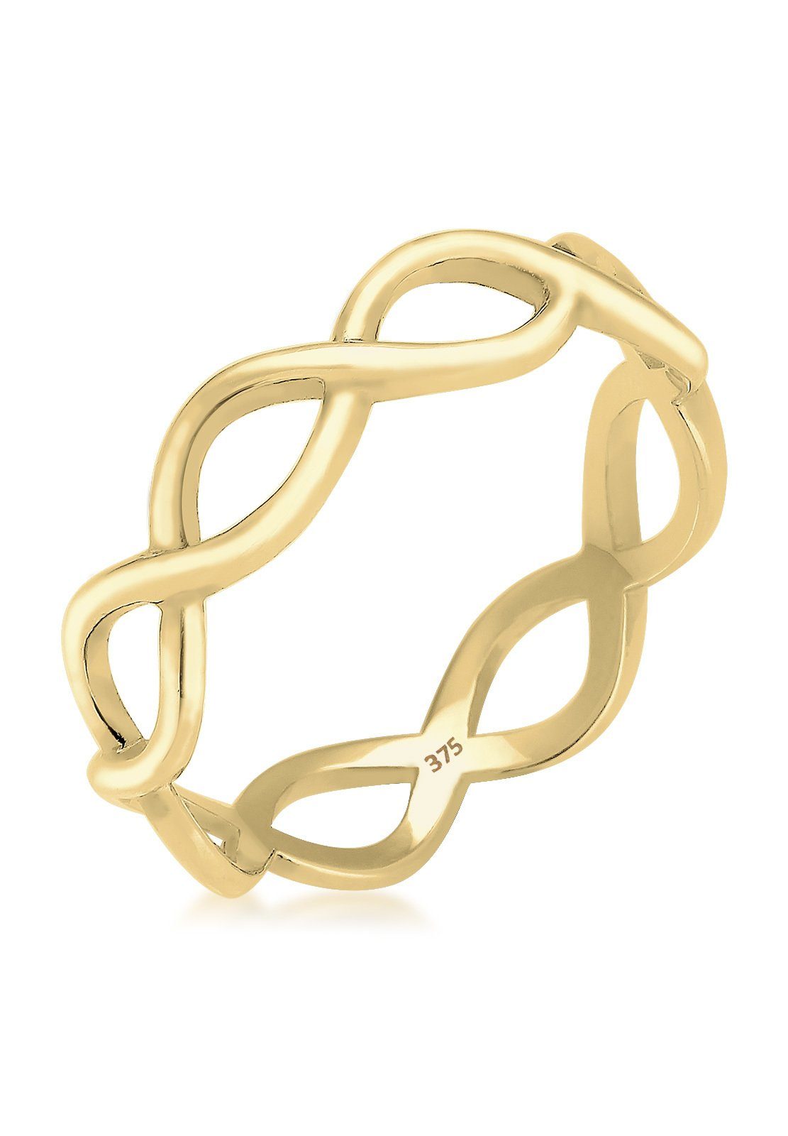 Elli Premium Fingerring Infinity Trend 375 Gelbgold