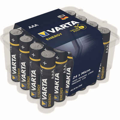 VARTA Batterien Alkaline ENERGY, Mikro LR03 (AAA), Packung: 24 Stück Batterie, (1,5 V)