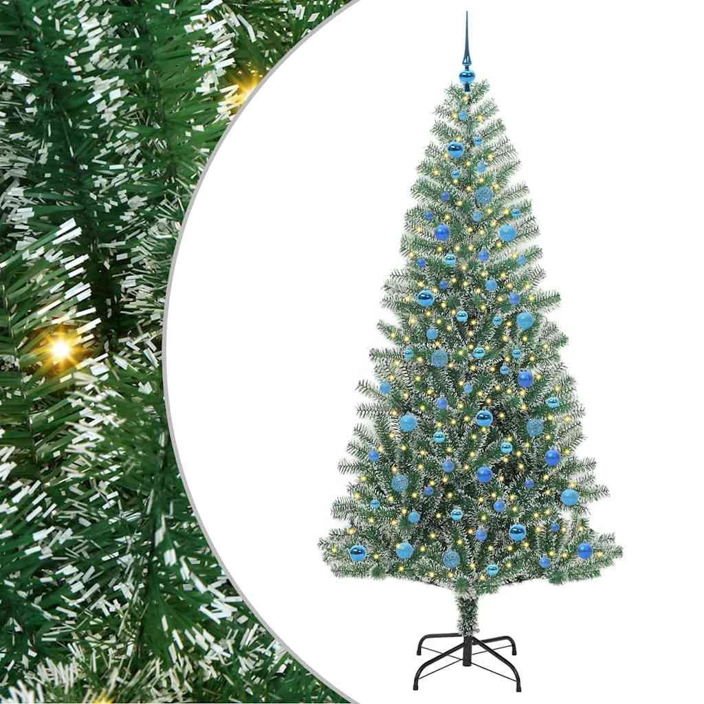 vidaXL Christbaumschmuck Künstlicher Weihnachtsbaum beschneit mit LED Licht 240 cm (1-tlg)