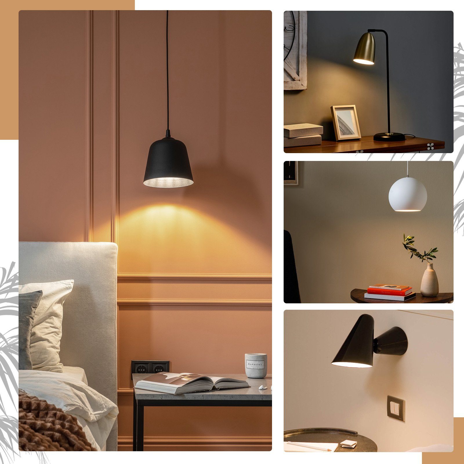 ZMH LED-Leuchtmittel E14 Warmweiß Licht 2700K 4W G45 Glühbirnen Vintage Birnen für Lampen, 6 St., warmweiß, nicht dimmbar – Bild 4 von 5