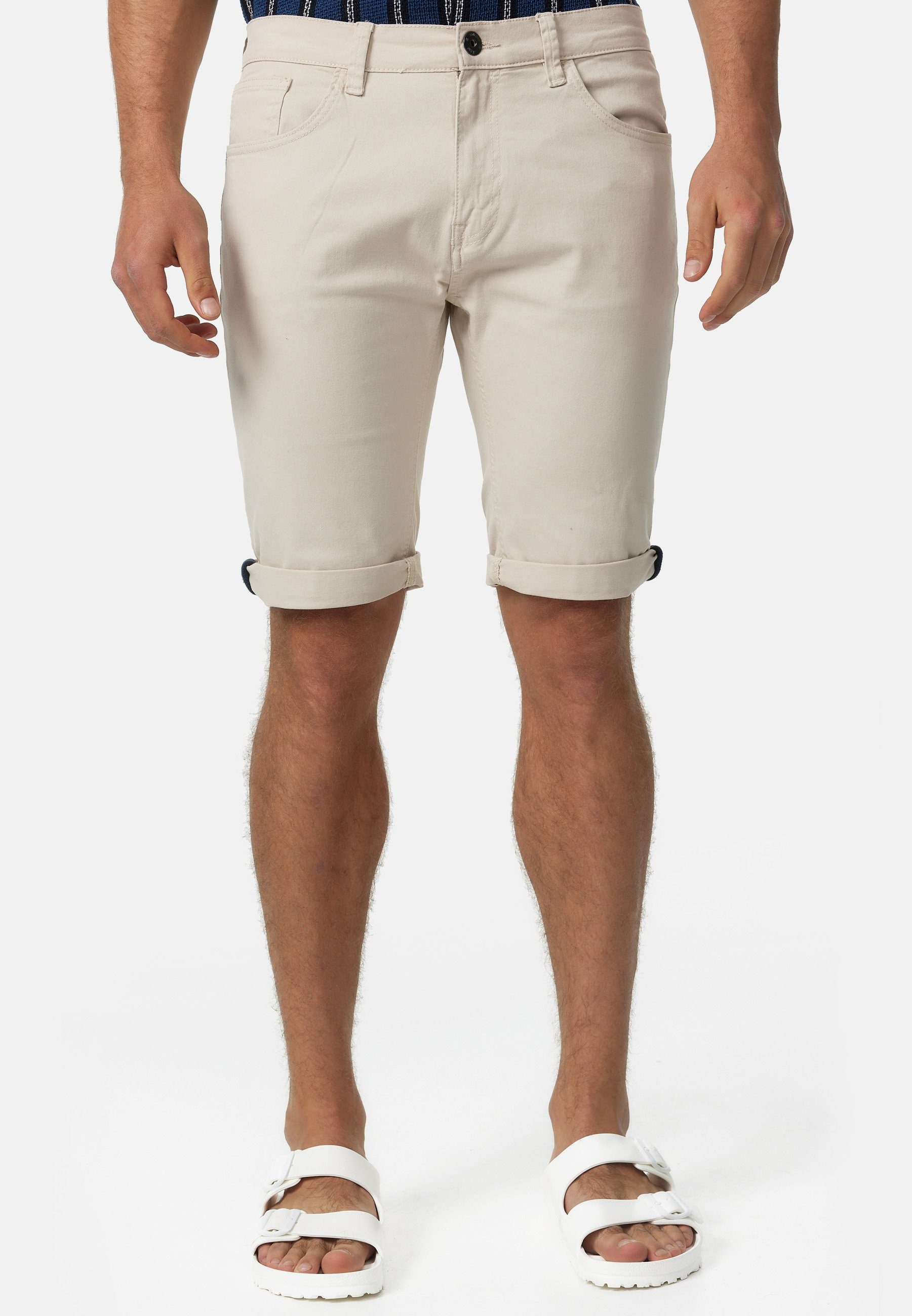 Indicode Jeansshorts Villeurbanne aus elastischer Bauwoll-Qualität günstig online kaufen