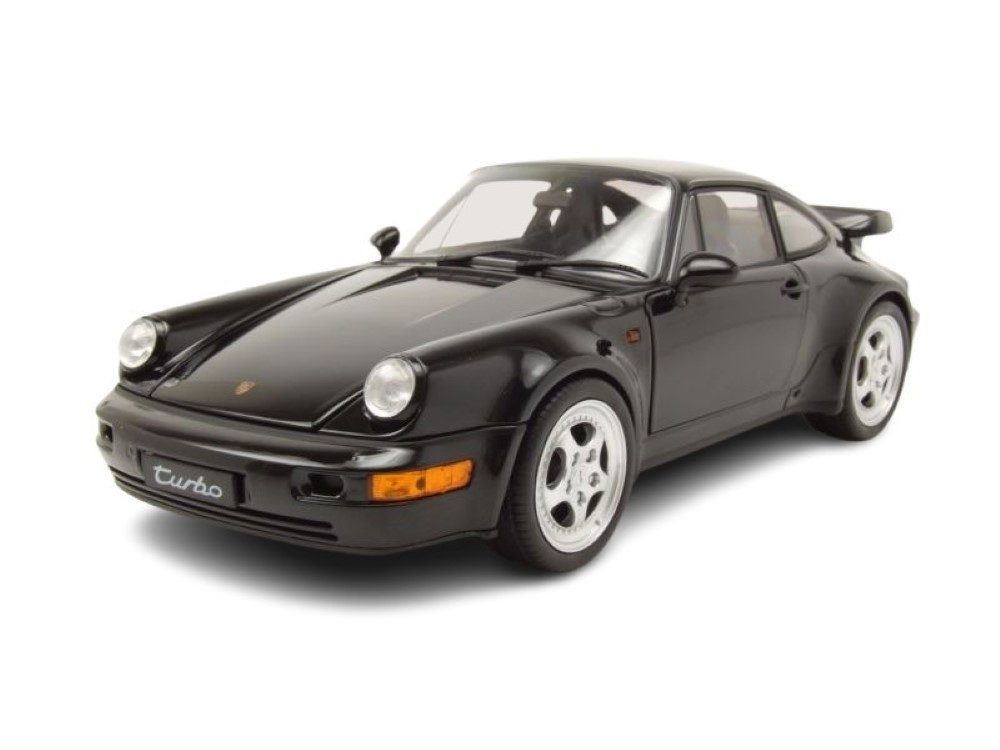 Welly Modellauto Porsche 911 (964) Turbo schwarz, Maßstab 1:18