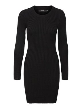 Vero Moda Shirtkleid Mini Basic Kleid Ripp Dress Rundhals VMKIKI (mini) 6476 in Schwarz