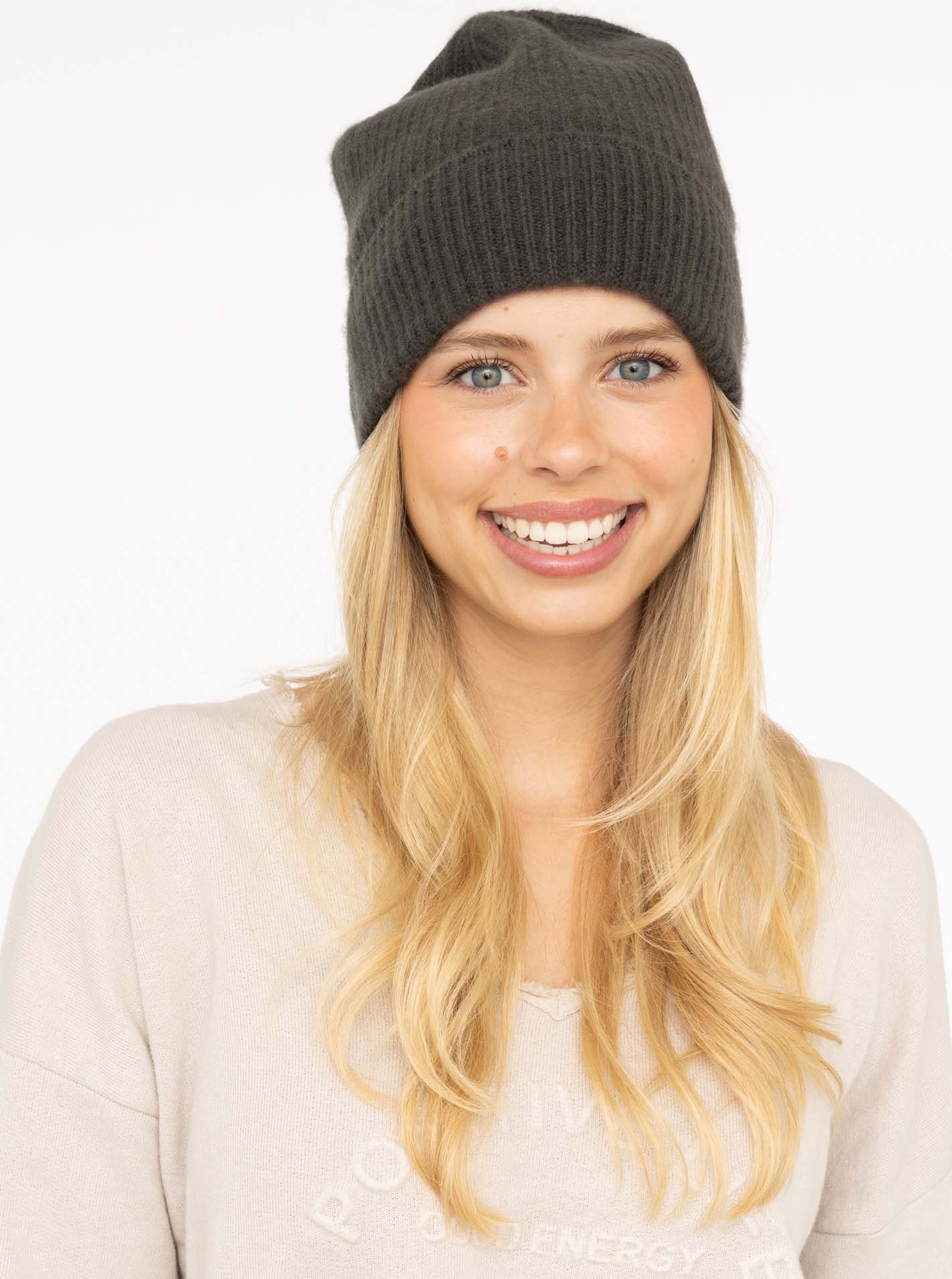 Zwillingsherz Strickmütze 100% Kaschmir Umschlagmütze günstig online kaufen