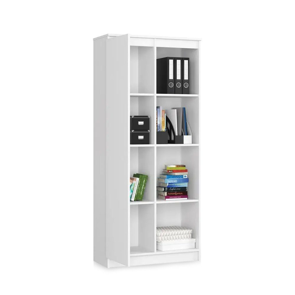 Bücherregal Roysson Bücherregal Aktenregal Home ATHOS Weiß Wandregal 80x35x180cm Standregal