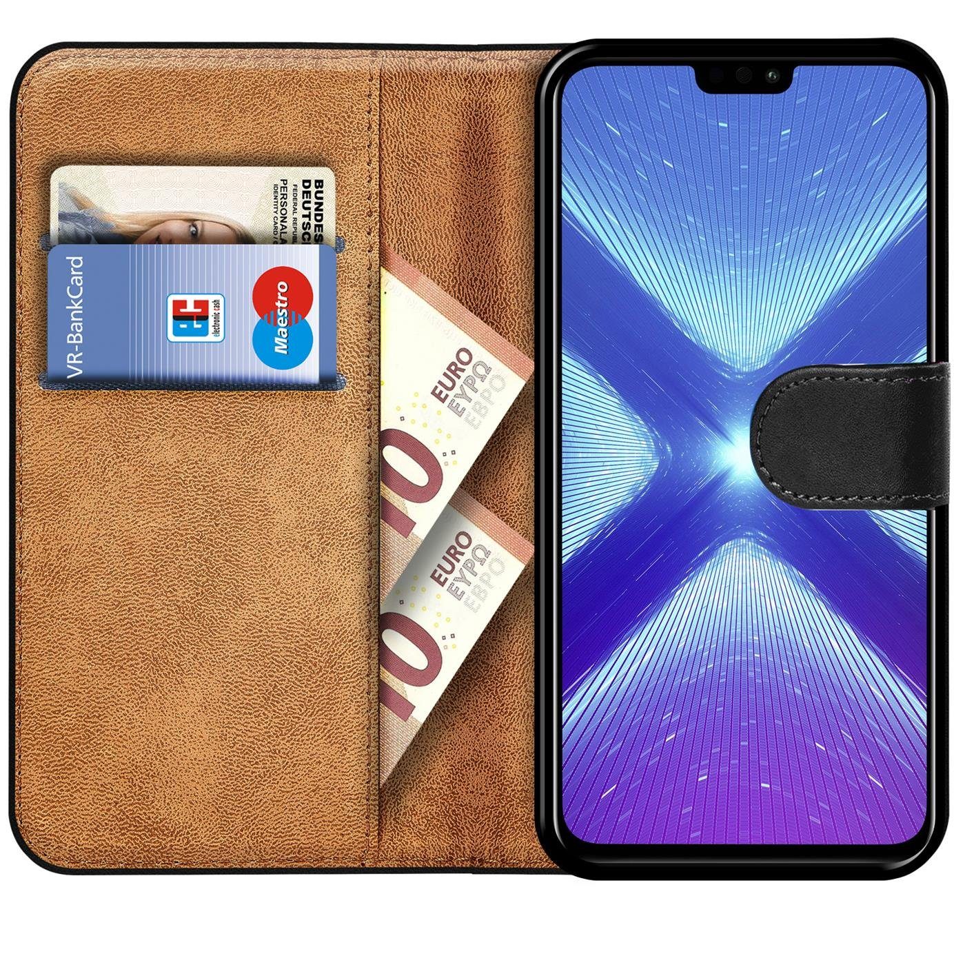 CoolGadget Handyhülle Book Case Handy Tasche für Honor 8X 6,5 Zoll, Hülle Klapphülle Flip Cover Etui Schutzhülle stoßfest