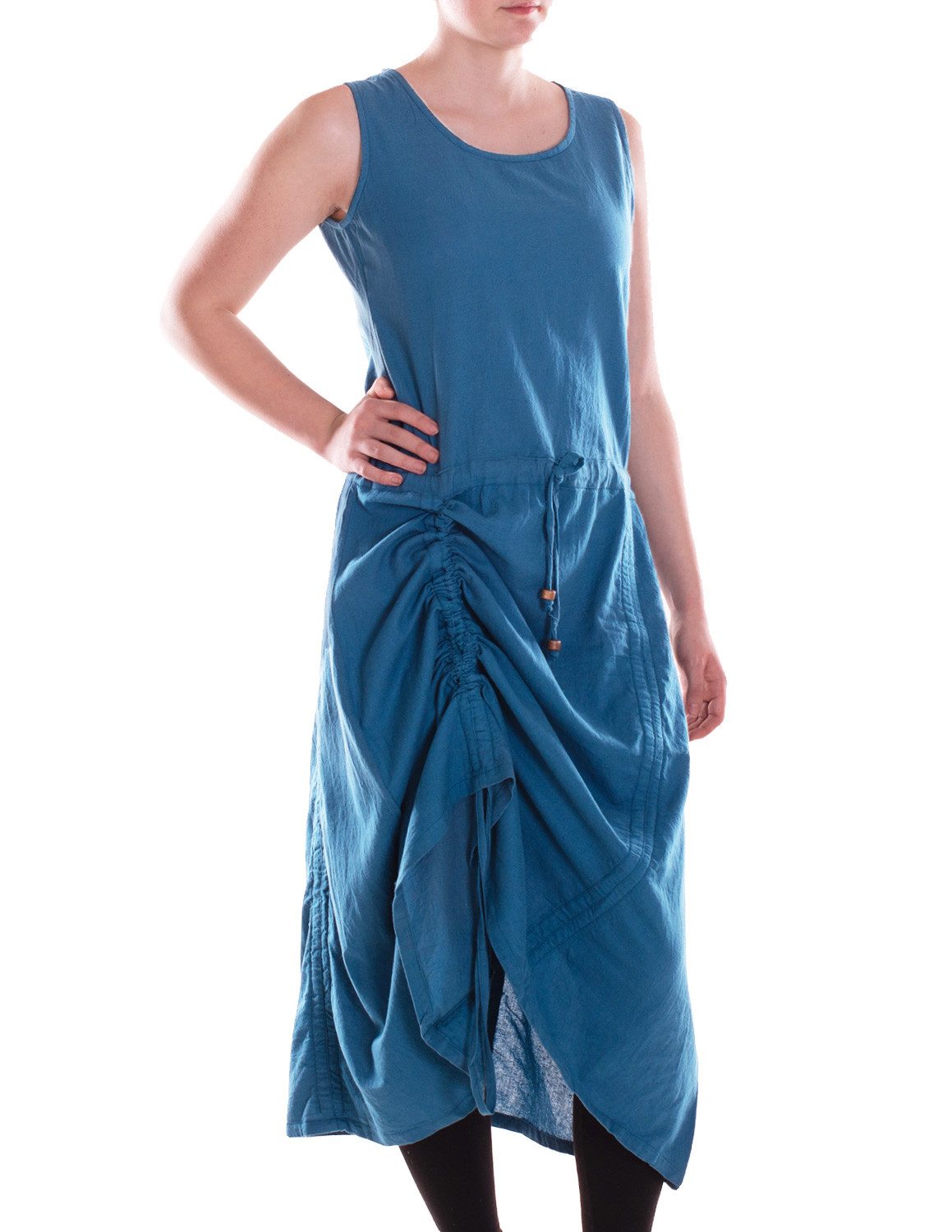 Vishes Midikleid Damen Wadenlang Kleid Baumwolle günstig online kaufen
