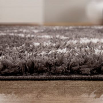 Hochflor-Teppich Orebro 171, Paco Home, rechteckig, Höhe: 44 mm, modernes Rauten Muster, besonders weich & kuschelig, mit Fransen