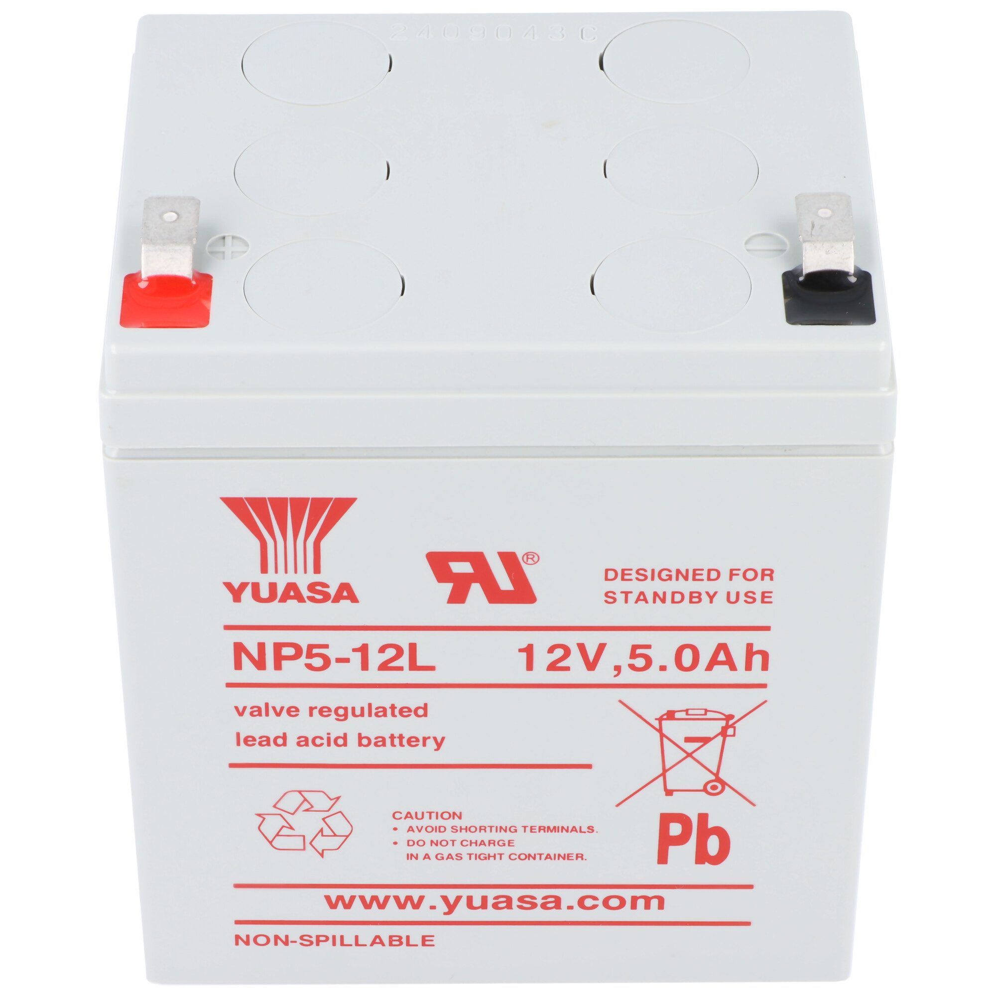 Yuasa YUASA NP5-12L Akku Blei PB 12Volt 5Ah 90x70x106mm Akku 5000 mAh (3,7 V)