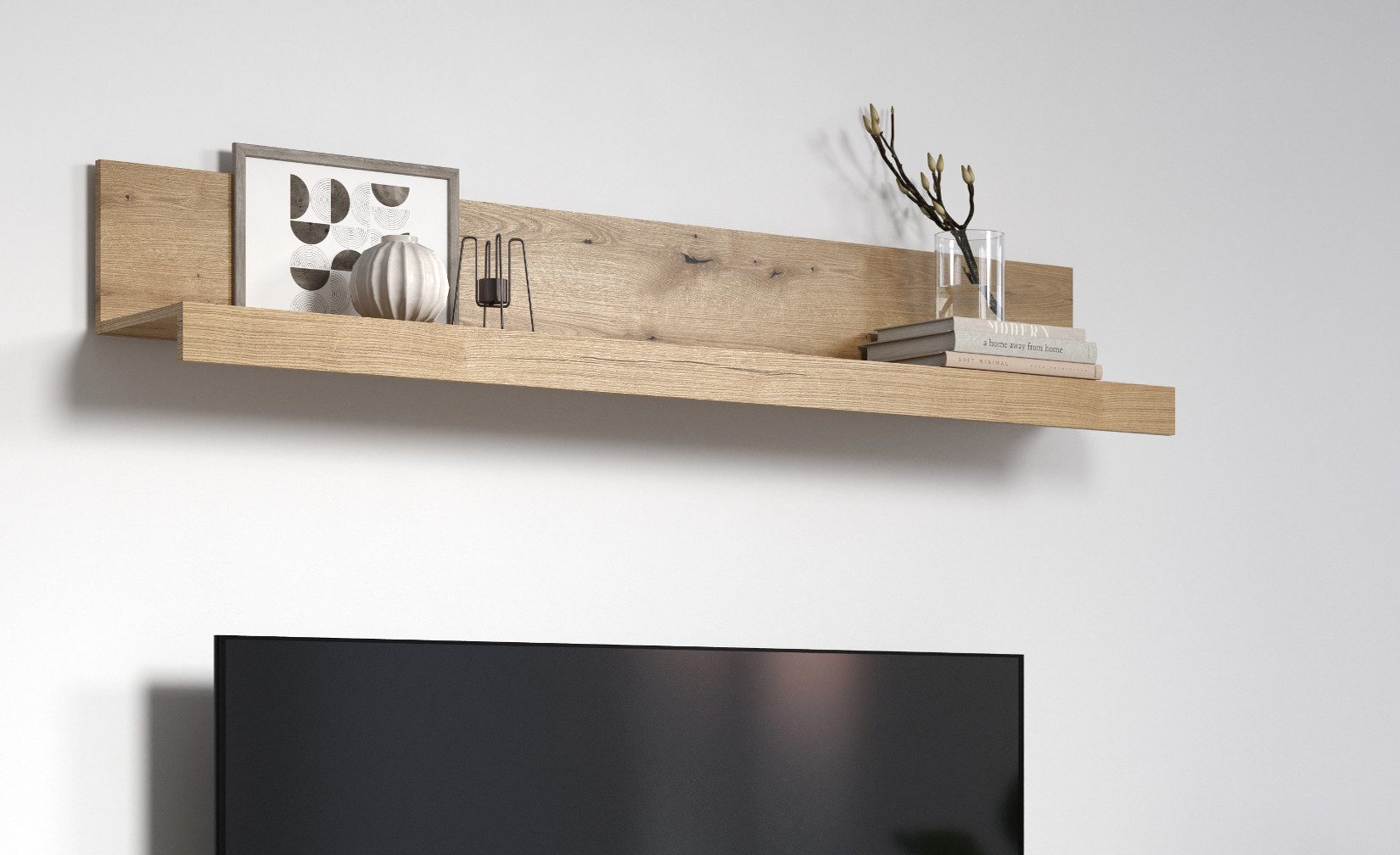 Furn.Design Wandregal Tralee, Wandboard in Eiche Dekor, Breite 180 cm