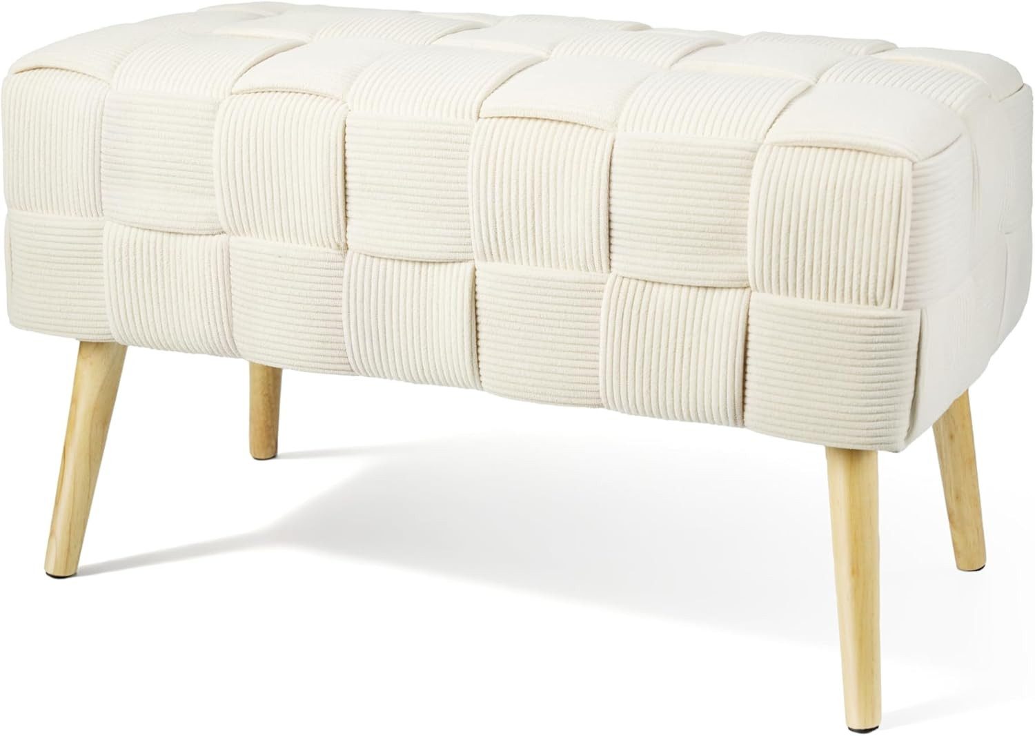 Zedelmaier Sitzhocker Ottoman Sitzbank Schminktisch Hocker Fußhocker Polsterhocker (ZDV7642-CM), Größe: L76*B38*H41,5cm Goldene Beine