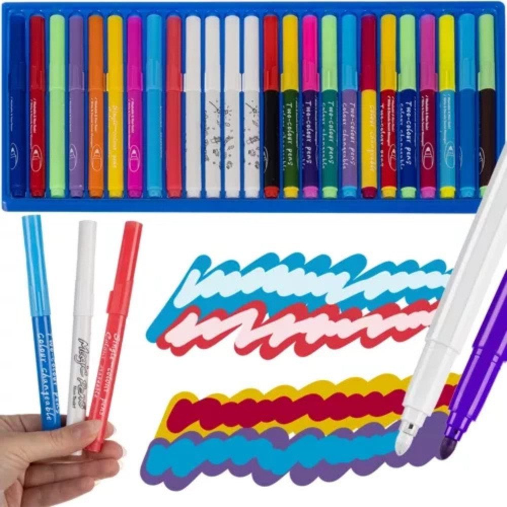 MAALEO Маркеры Malset Карандаши Маркеры, (Spar-Set, 25-tlg., kreativ), 21 bunte Маркеры + 4 weiße Farbwechselstifte