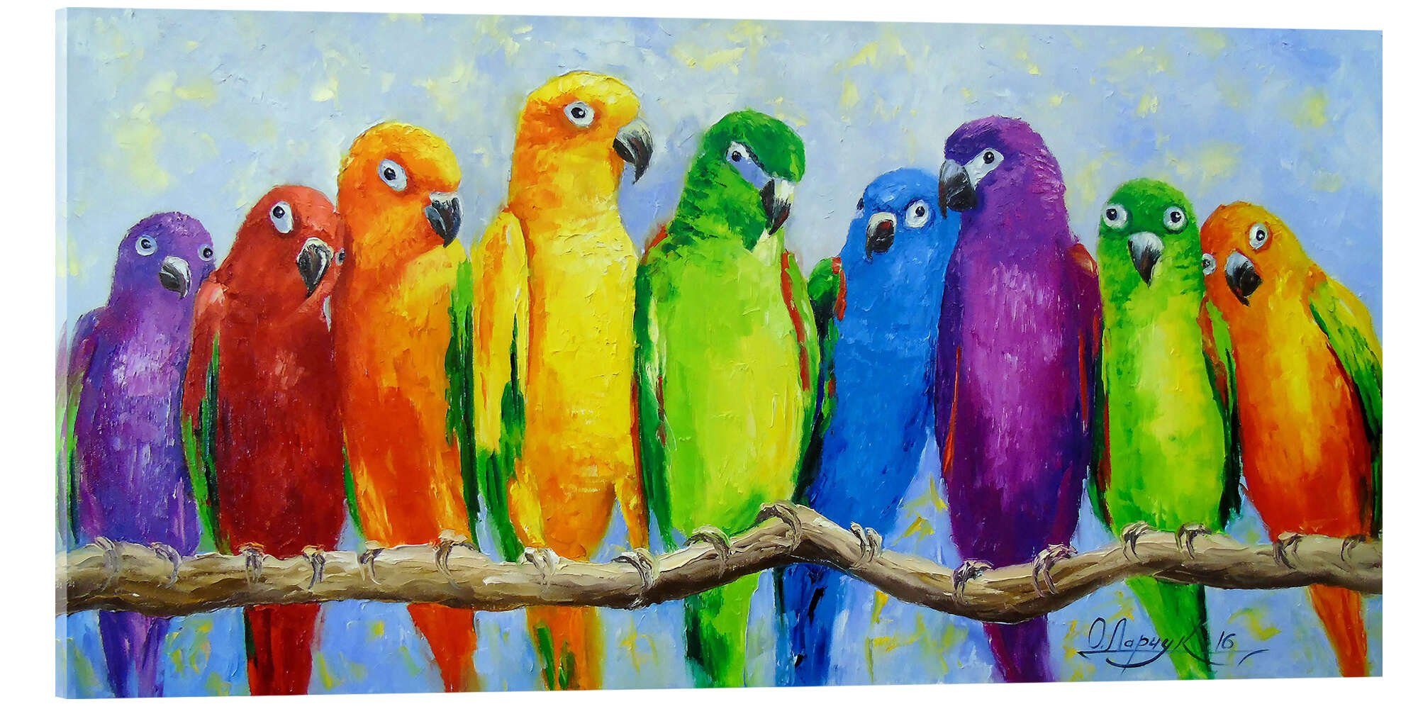 Posterlounge Wandbild Papageienfreunde, Olha Darchuk, erhältlich als Poster, Leinwandbild, Wandsticker oder Acrylglasbild