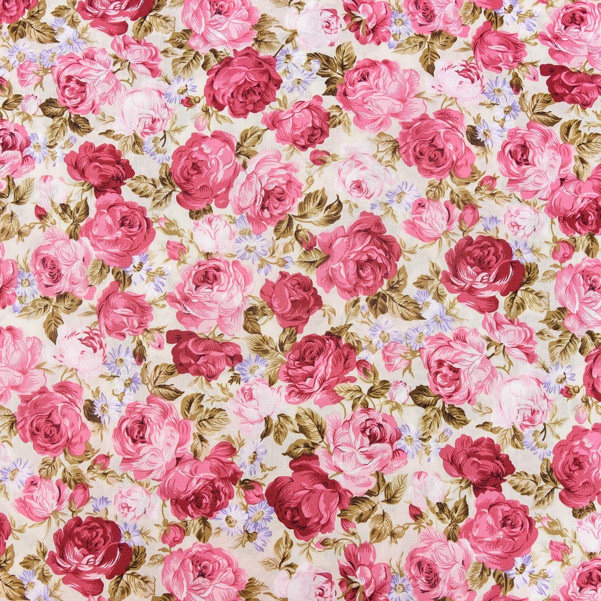 SCHÖNER LEBEN. Stoff Baumwollstoff Rosen grün rot rosa 1,45m Breite