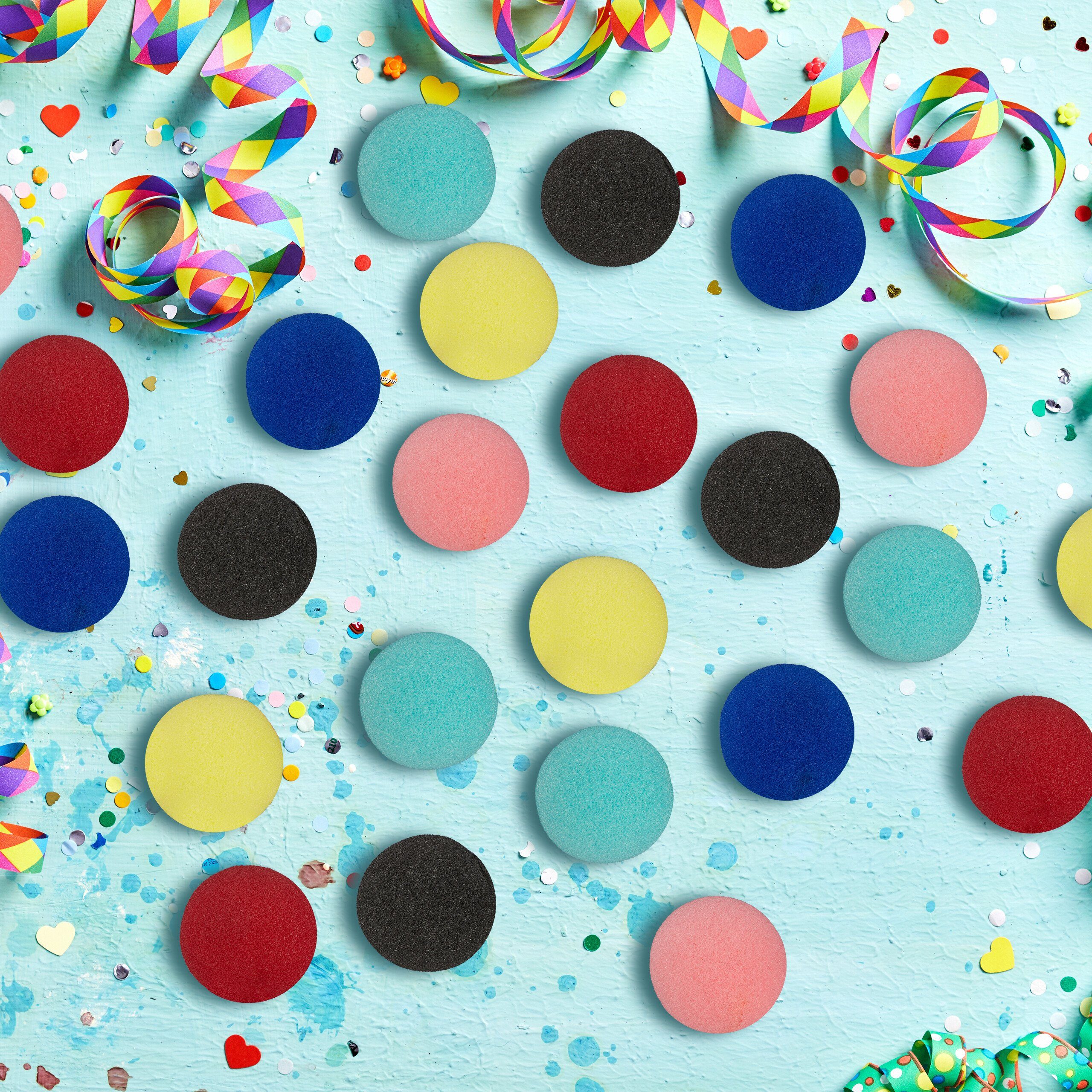 relaxdays Clown-Kostüm Bunte Clownsnase 24er Set