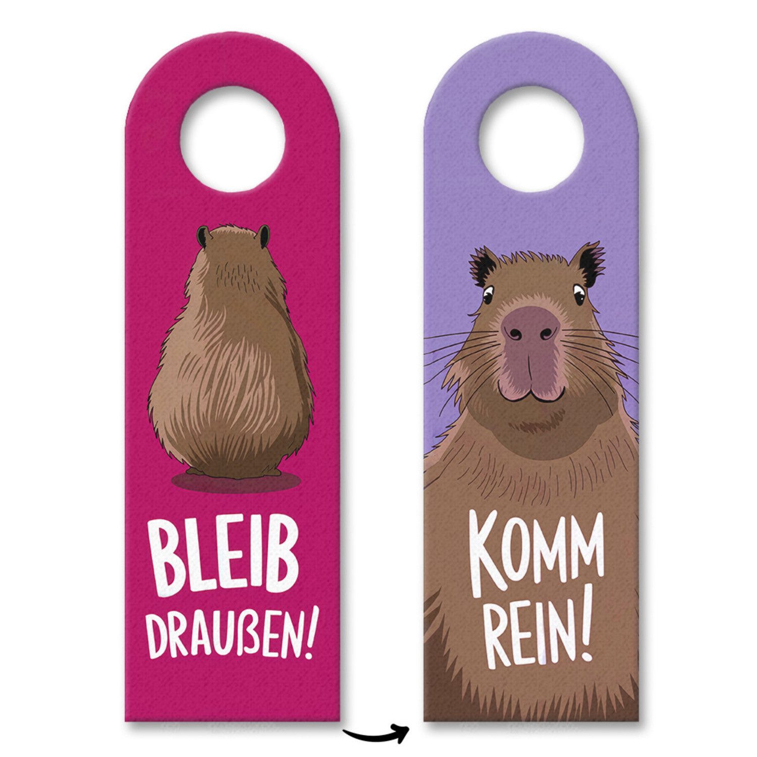 speecheese Dekohänger Bleib draußen komm rein Capybara Türhänger