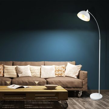 etc-shop LED Stehlampe, Leuchtmittel inklusive, Warmweiß, Farbwechsel, Steh Bogen Leuchte Arbeits Zimmer Lampe Blattsilber