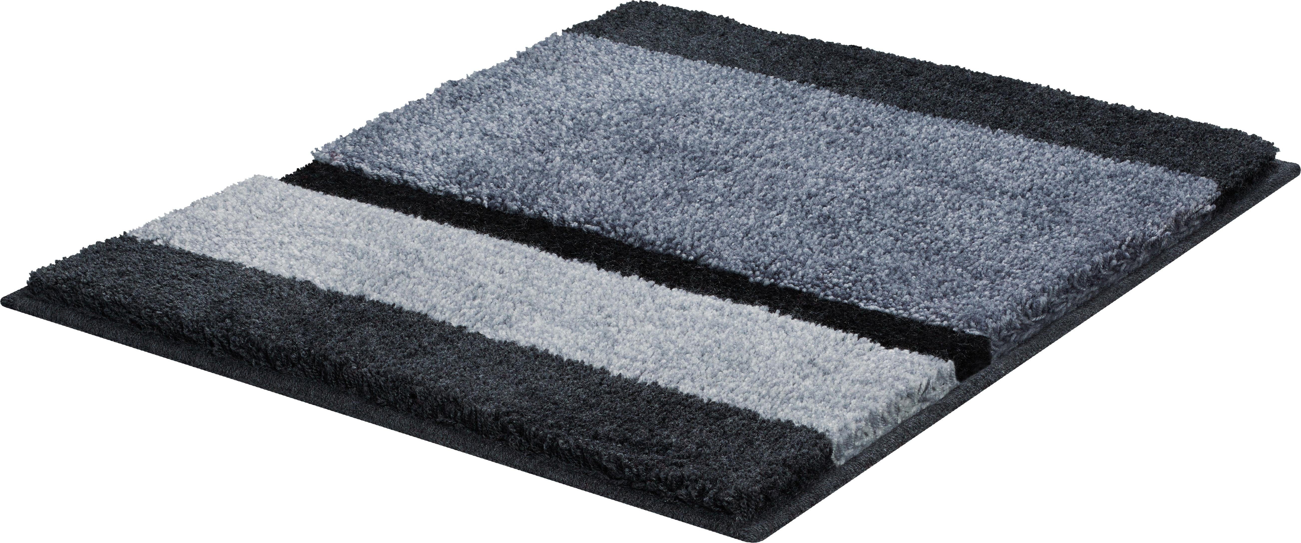 Grund Badematte Room, Höhe 24 mm, rutschhemmend beschichtet, fußbodenheizungsgeeignet, Polyacryl, besonders dichter Flor, Badematte mit Streifen