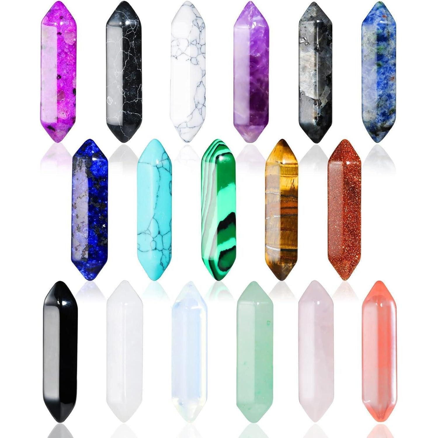 LuxusKollektion Edelstein Heilende Kristalle Steine Set Chakra Amethyst Tigerauge Obsidian