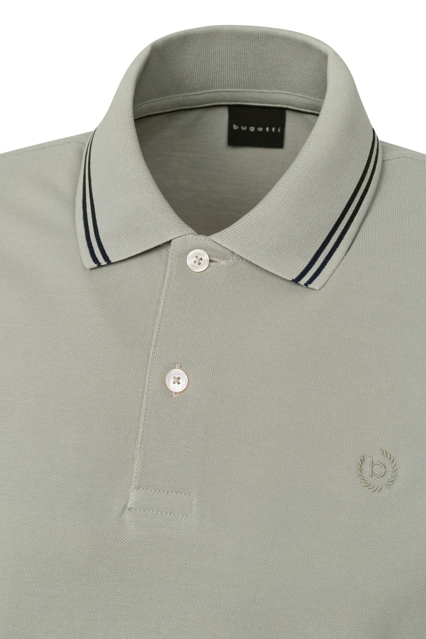 bugatti Poloshirt mit Kontraststreifen und Bruststickerei