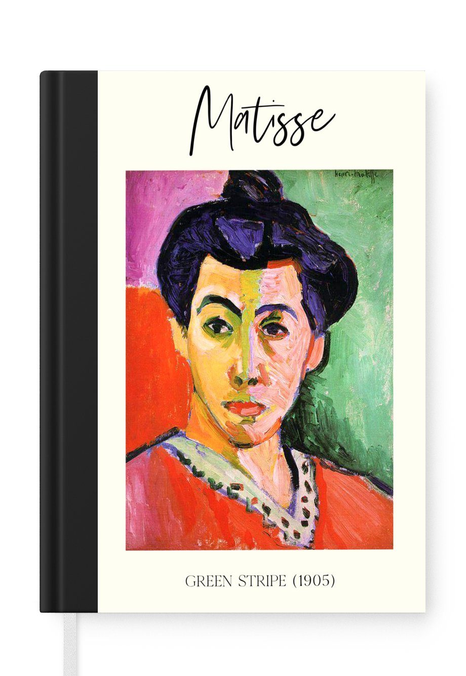 MuchoWow Notizbuch Grüner Streifen (1905) - Matisse - Kunst, Journal, Merkzettel, Tagebuch, Notizheft, A5, 98 Seiten, Haushaltsbuch