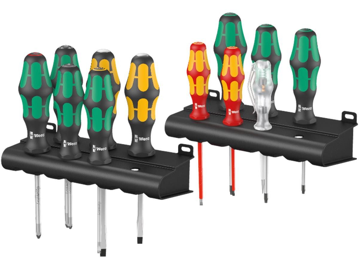 Wera Schraubendreher Kraftform Big Pack XXL 2, (Set, 12-teiliges Schraubendreher Allround-Set), 12-teilig, Ergonomische Wera Kraftform-Griffe, inkl. praktischer Racks