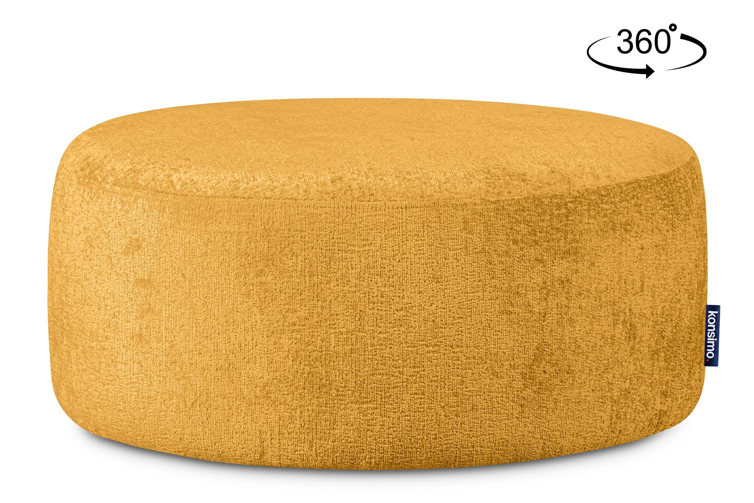 Konsimo Polsterhocker RAGGI Sitzhocker Pouf, mit 360° Drehfunktion, Chenille, im modernistischen Stil