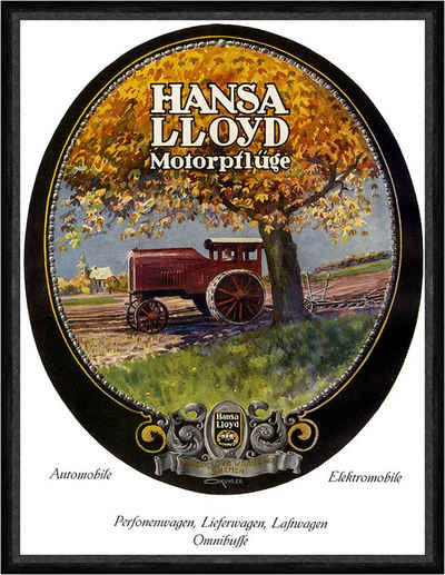 Kunstdruck Hansa Lloyd Motorpflüge Elektromobile Traktoren Bus Plakat Faks_Motor, (1 St)