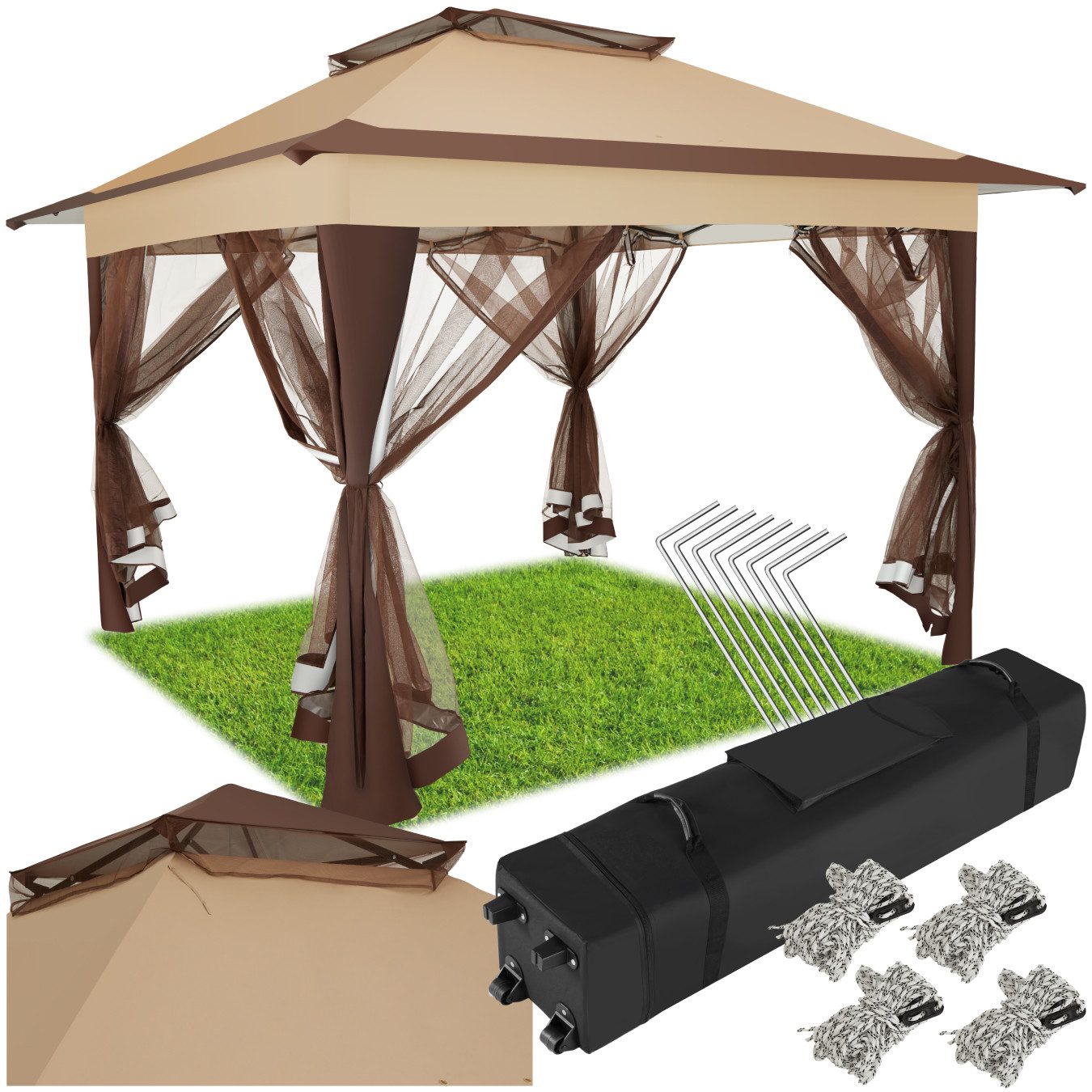 tectake Pavillon Faltpavillon, mit 4 Seitenteilen, günstig online kaufen