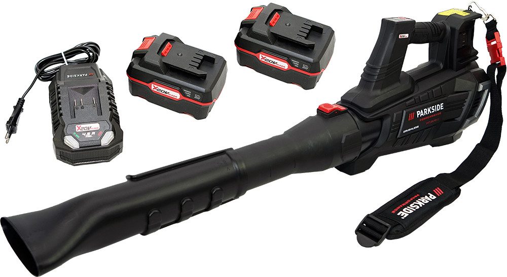 PARKSIDE PERFORMANCE® Akku-Laubbläser 40V Akku Turbinen Воздуходувки PPTLBA 40 (inkl. 2x4Ah Akku), 5-stufige Drehzahlregelung mit Turbotaste für maximale Leistung